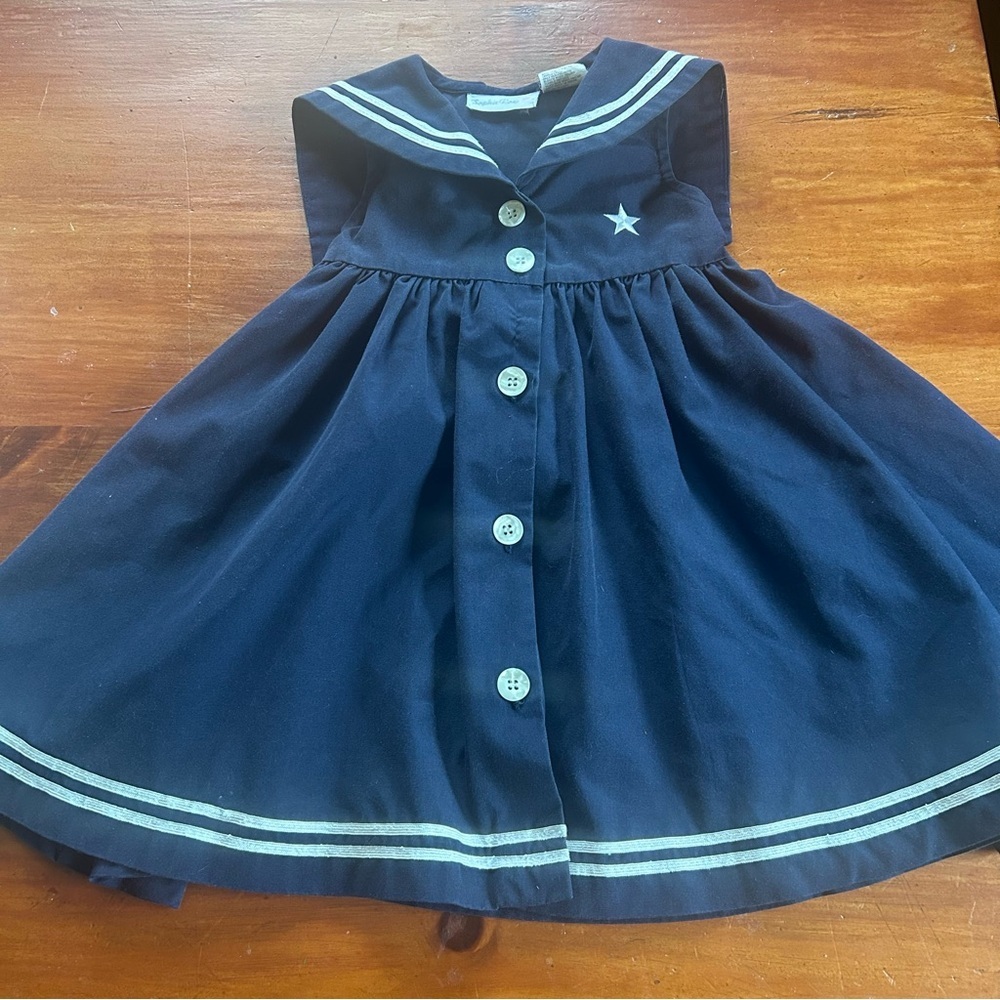 Sophie Rose Vintage Navy Sailor Dress Girls Toddler Size 2T Nautical Outfit